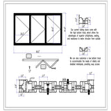 KaMic Versa-Fold 96" x 42" 3 Panels Aluminum Folding Window in Black, Folded Out from Left to Right Model #: FW3PBK9642-LR