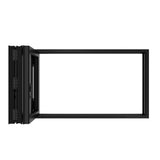 KaMic Versa-Fold 96" x 42" 3 Panels Aluminum Folding Window in Black, Folded Out from Right to Left Model #: FW3PBK9642-RL