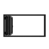 KaMic Versa-Fold 96" x 48" 3 Panels Aluminum Folding Window in Black, Folded Out from Left to Right Model #: FW3PBK9648-LR