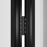 KaMic Versa-Fold 96" x 48" 3 Panels Aluminum Folding Window in Black, Folded Out from Left to Right Model #: FW3PBK9648-LR