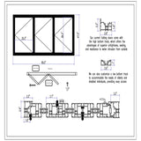 KaMic Versa-Fold 96" x 48" 3 Panels Aluminum Folding Window in Black, Folded Out from Right to Left Model #: FW3PBK9648-RL