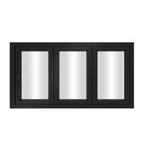 KaMic Versa-Fold 96" x 48" 3 Panels Aluminum Folding Window in Black, Folded Out from Right to Left Model #: FW3PBK9648-RL