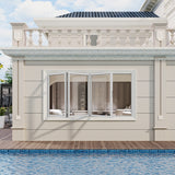KaMic Versa-Fold 72" x 48" 3 Panels Aluminum Folding Window in White, Folded Out from Right to Left Model #: FW3PWH7248-RL
