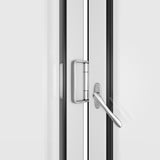 KaMic Versa-Fold 96" x 36" 3 Panels Aluminum Folding Window in White, Folded Out from Left to Right Model #: FW3PWH9636-LR