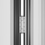 KaMic Versa-Fold 96" x 36" 3 Panels Aluminum Folding Window in White, Folded Out from Left to Right Model #: FW3PWH9636-LR