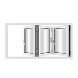 KaMic Versa-Fold 96" x 36" 3 Panels Aluminum Folding Window in White, Folded Out from Right to Left Model #: FW3PWH9636-RL