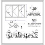 KaMic Versa-Fold 96" x 36" 3 Panels Aluminum Folding Window in White, Folded Out from Right to Left Model #: FW3PWH9636-RL