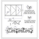 KaMic Versa-Fold 96" x 42" 3 Panels Aluminum Folding Window in White, Folded Out from Left to Right Model #: FW3PWH9642-LR