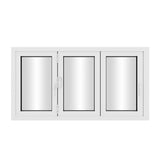 KaMic Versa-Fold 96" x 42" 3 Panels Aluminum Folding Window in White, Folded Out from Left to Right Model #: FW3PWH9642-LR