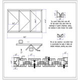 KaMic Versa-Fold 96" x 48" 3 Panels Aluminum Folding Window in White, Folded Out from Left to Right Model #: FW3PWH9648-LR