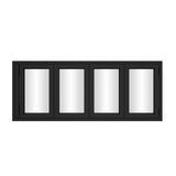 KaMic Versa-Fold 72" x 48" 4 Panels Aluminum Folding Window in Black, Folded Out from Left to Right Model #: FW4PBK7248-LR