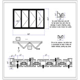 KaMic Versa-Fold 96" x 36" 4 Panels Aluminum Folding Window in Black, Folded Out from Left to Right Model #: FW4PBK9636-LR
