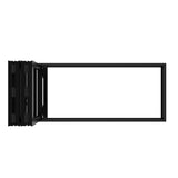 KaMic Versa-Fold 96" x 36" 4 Panels Aluminum Folding Window in Black, Folded Out from Right to Left Model #: FW4PBK9636-RL