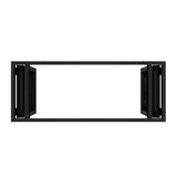 KaMic Versa-Fold 96" x 42" 4 Panels Aluminum Folding Window in Black, Folded Out from Dual Open Model #: FW4PBK9642-DO