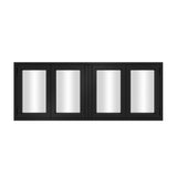 KaMic Versa-Fold 96" x 42" 4 Panels Aluminum Folding Window in Black, Folded Out from Dual Open Model #: FW4PBK9642-DO