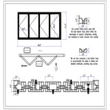 KaMic Versa-Fold 96" x 42" 4 Panels Aluminum Folding Window in Black, Folded Out from Right to Left Model #: FW4PBK9642-RL