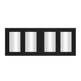 KaMic Versa-Fold 96" x 48" 4 Panels Aluminum Folding Window in Black, Folded Out from Dual Open Model #: FW4PBK9648-DO