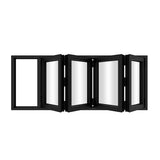 KaMic Versa-Fold 96" x 48" 4 Panels Aluminum Folding Window in Black, Folded Out from Left to Right Model #: FW4PBK9648-LR