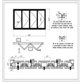 KaMic Versa-Fold 96" x 48" 4 Panels Aluminum Folding Window in Black, Folded Out from Left to Right Model #: FW4PBK9648-LR