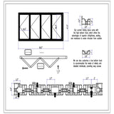 KaMic Versa-Fold 96" x 48" 4 Panels Aluminum Folding Window in Black, Folded Out from Right to Left Model #: FW4PBK9648-RL