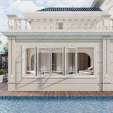 KaMic Versa-Fold 72" x 36" 4 Panels Aluminum Folding Window in White, Folded Out from Right to Left Model #: FW4PWH7236-RL