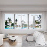 KaMic Versa-Fold 72" x 36" 4 Panels Aluminum Folding Window in White, Folded Out from Right to Left Model #: FW4PWH7236-RL