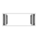 KaMic Versa-Fold 72" x 48" 4 Panels Aluminum Folding Window in White, Folded Out from Dual Open Model #: FW4PWH7248-DO