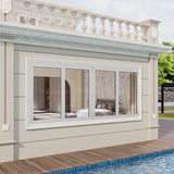 KaMic Versa-Fold 72" x 48" 4 Panels Aluminum Folding Window in White, Folded Out from Dual Open Model #: FW4PWH7248-DO