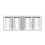 KaMic Versa-Fold 72" x 48" 4 Panels Aluminum Folding Window in White, Folded Out from Dual Open Model #: FW4PWH7248-DO