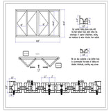 KaMic Versa-Fold 96" x 36" 4 Panels Aluminum Folding Window in White, Folded Out from Dual Open Model #: FW4PWH9636-DO