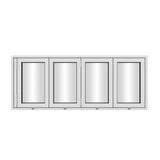 KaMic Versa-Fold 96" x 36" 4 Panels Aluminum Folding Window in White, Folded Out from Left to Right Model #: FW4PWH9636-LR