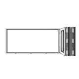KaMic Versa-Fold 96" x 36" 4 Panels Aluminum Folding Window in White, Folded Out from Left to Right Model #: FW4PWH9636-LR