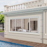 KaMic Versa-Fold 96" x 36" 4 Panels Aluminum Folding Window in White, Folded Out from Right to Left Model #: FW4PWH9636-RL