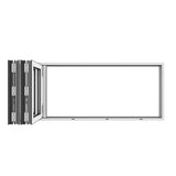 KaMic Versa-Fold 96" x 36" 4 Panels Aluminum Folding Window in White, Folded Out from Right to Left Model #: FW4PWH9636-RL