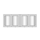 KaMic Versa-Fold 96" x 48" 4 Panels Aluminum Folding Window in White, Folded Out from Dual Open Model #: FW4PWH9648-DO