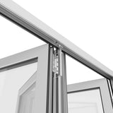 KaMic Versa-Fold 96" x 48" 4 Panels Aluminum Folding Window in White, Folded Out from Left to Right Model #: FW4PWH9648-LR