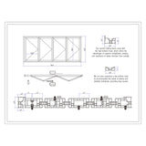 KaMic Versa-Fold 96" x 48" 4 Panels Aluminum Folding Window in White, Folded Out from Left to Right Model #: FW4PWH9648-LR