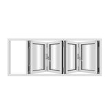 KaMic Versa-Fold 96" x 48" 4 Panels Aluminum Folding Window in White, Folded Out from Right to Left Model #: FW4PWH9648-RL