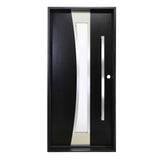 KaMic 36" x 80" Environment Damage Resistant Polyurethane Composite Interior Door Left-Hand Single Door Inward Swing Black - Model #: IDT00LBK3680S-C