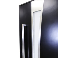 KaMic 36" x 80" Environment Damage Resistant Polyurethane Composite Interior Door Right-Hand Single Door Inward Swing Black - Model #: IDT00RBK3680S-C