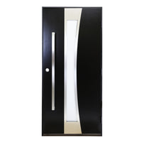 KaMic 36" x 80" Environment Damage Resistant Polyurethane Composite Interior Door Right-Hand Single Door Inward Swing Black - Model #: IDT00RBK3680S-C