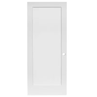 KaMic 32" x 80" Prehung Interior Door White MDF Primed Shaker with Solid Wood Door Frame, Left-Hand Swing-in (5 Pieces)