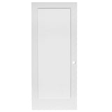 KaMic 32" x 80" Prehung Interior Door White MDF Primed Shaker with Solid Wood Door Frame, Left-Hand Swing-in (5 Pieces)