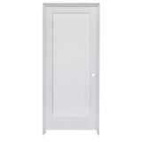 KaMic 32" x 80" Prehung Interior Door White MDF Primed Shaker with Solid Wood Door Frame, Left-Hand Swing-in (5 Pieces)