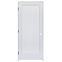 KaMic 24" x 80" Prehung Interior Door White MDF Primed Shaker with Solid Wood Door Frame, Right-Hand Swing-in (5 Pieces)