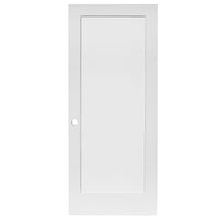 KaMic 24" x 80" Prehung Interior Door White MDF Primed Shaker with Solid Wood Door Frame, Right-Hand Swing-in (5 Pieces)