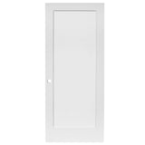 KaMic 24" x 80" Prehung Interior Door White MDF Primed Shaker with Solid Wood Door Frame, Right-Hand Swing-in (5 Pieces)