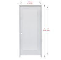 KaMic 24" x 80" Prehung Interior Door White MDF Primed Shaker with Solid Wood Door Frame, Right-Hand Swing-in (5 Pieces)