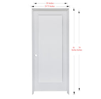 KaMic 28" x 80" Prehung Interior Door White MDF Primed Shaker with Solid Wood Door Frame, Right-Hand Swing-in (5 Pieces)