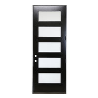 KaMic 36" x 96" Environment Damage Resistant Polyurethane Composite Interior Door Left-Hand Single Door Inward Swing Black - Model #: IDT05LBK3696S-C